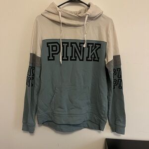 PINK Victoria's Secret Blue and Gray Hoodie